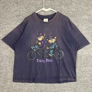 Vintage USA College Ware Teddy Bears Easy Ride Graphic Shirt XL Single‎ Stitch
